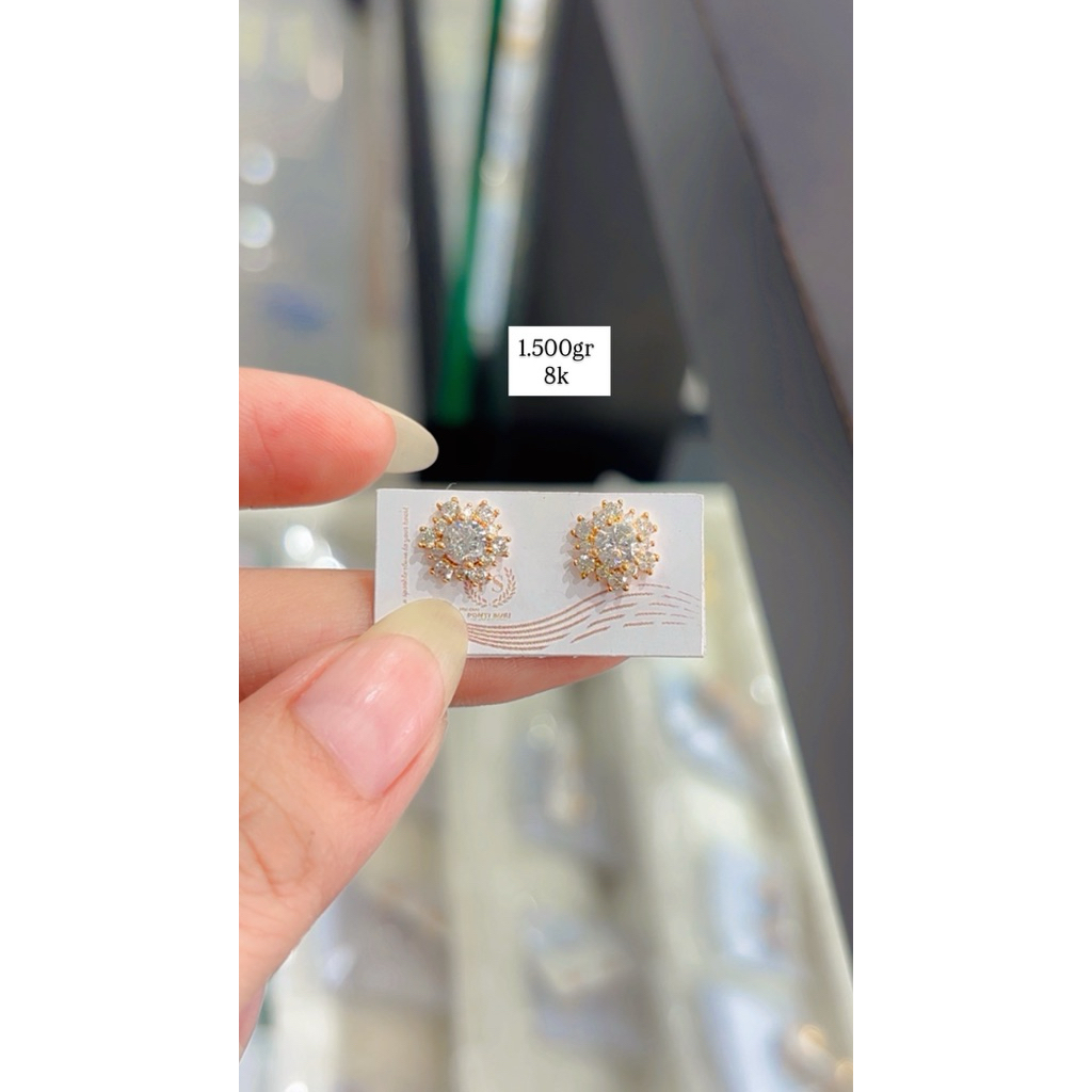 anting subang emas kadar 8k