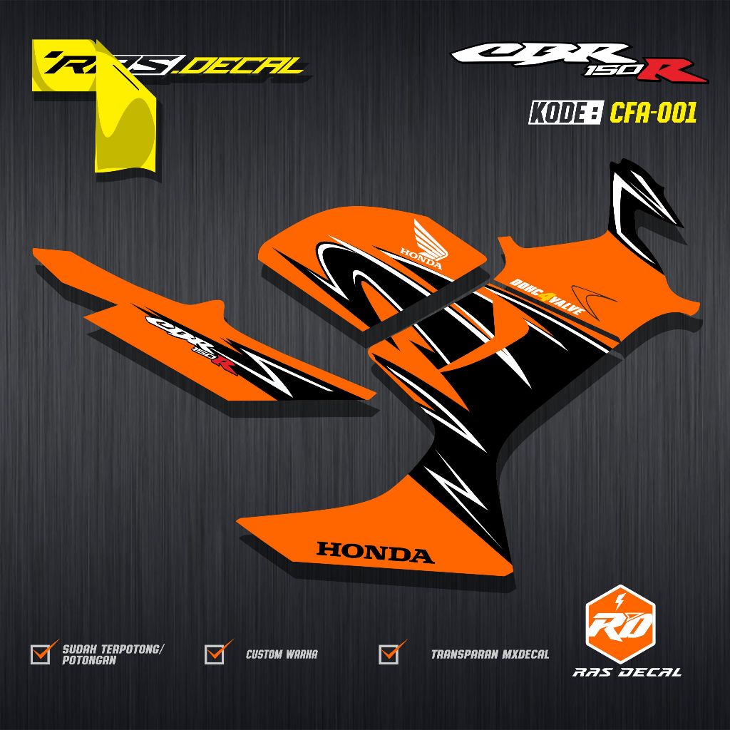 Striping Custom CBR 150 CBU Old Thailand Transparan Maxdecal - Striping Decal CBR 150r CBU
