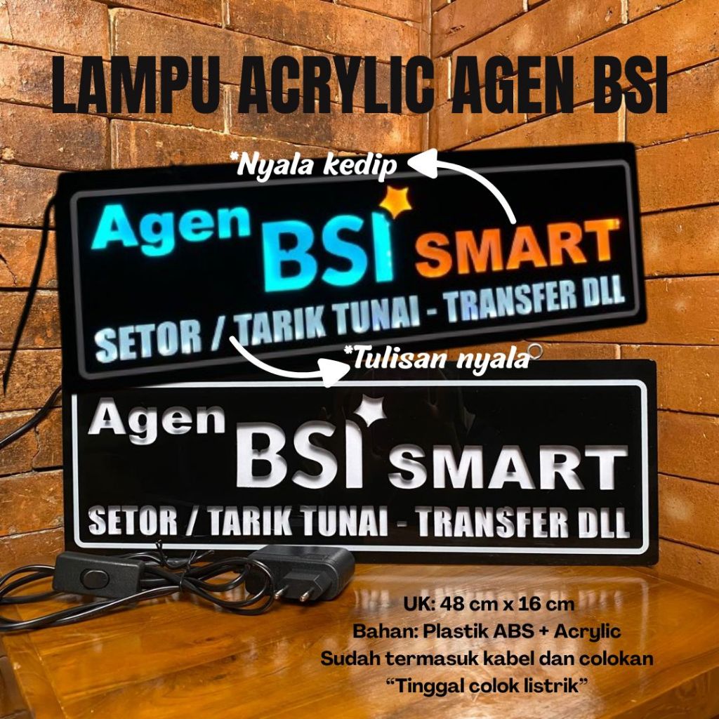 Lampu Neon Box Akrilik/ Neon Box Mini Akrilik / Lampu LED Tulisan Estetik / Lampu Tulisan Penanda Ag