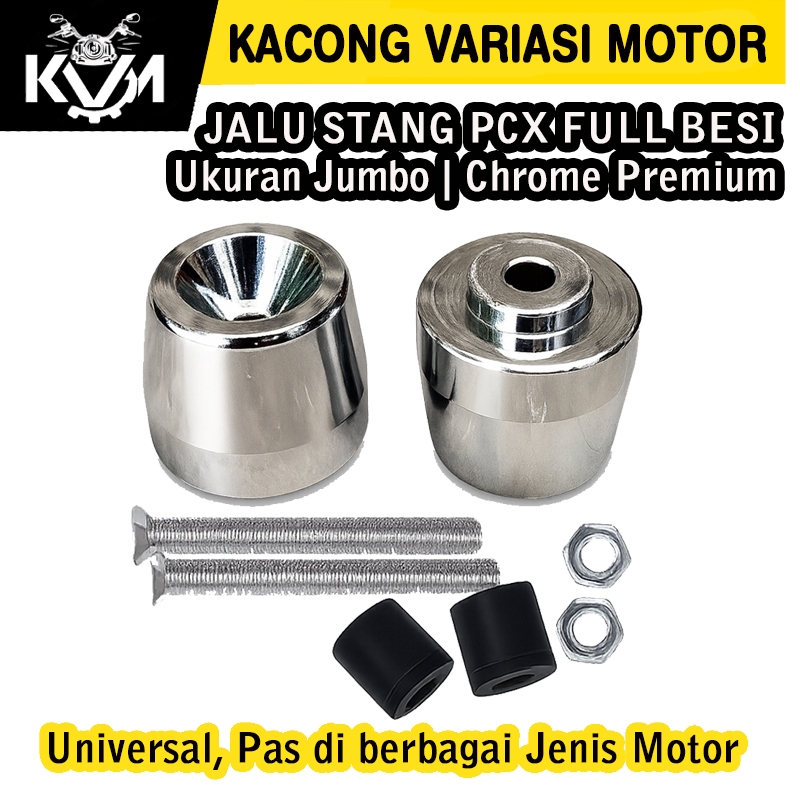Jalu Stang PCX Chrome Full Besi Jumbo Plug & Play – Jalu Bar End Universal Motor Premium Anti Karat