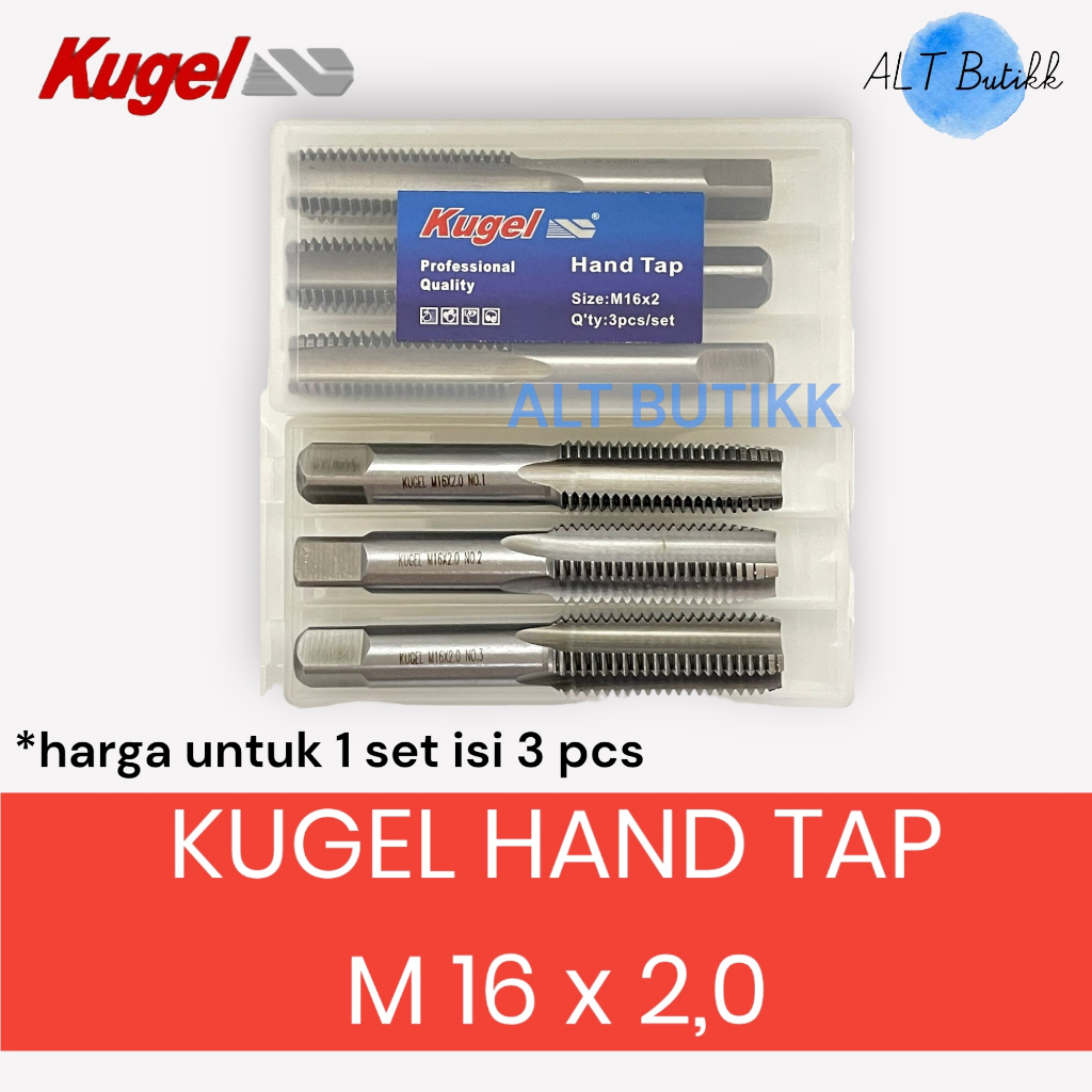 KUGEL HAND TAP M16 x 2,0 | ALAT PEMBUAT DRAT BAUT ULIR SCREW | MATA TAP M 16 x 2,0