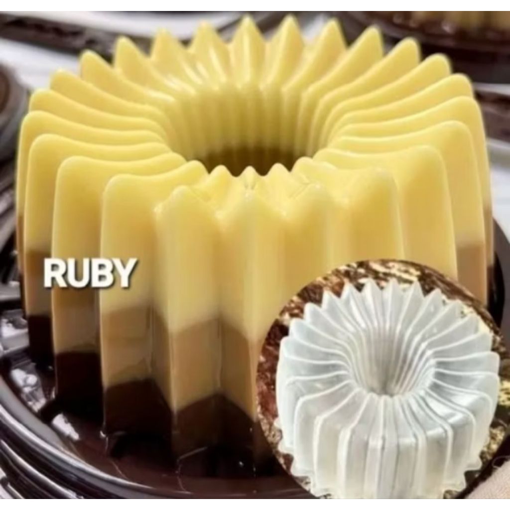 Cetakan Puding ager jelly/Cetakan Bolu Kukus/Cetakan Kue/Cetakan Bolu Motif Rubi Medium