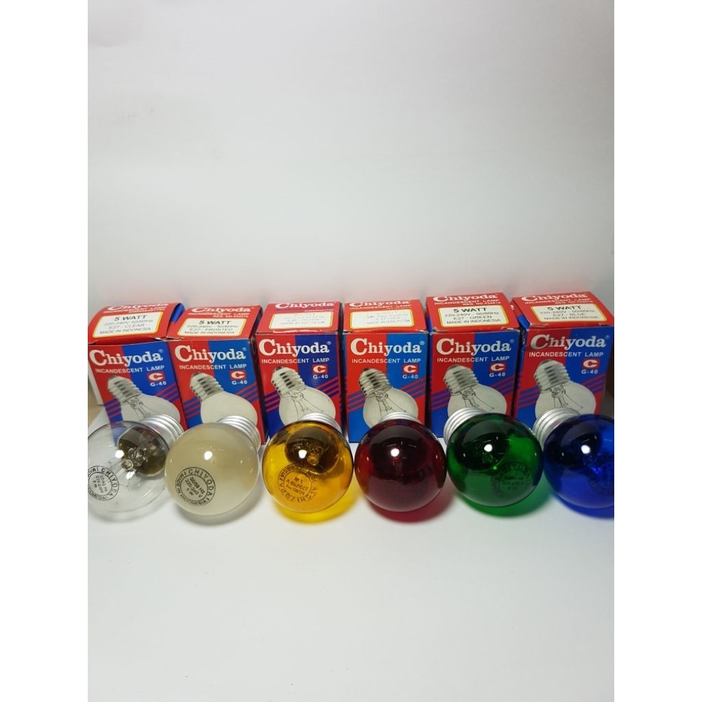 LAMPU PIJAR CHIYODA 5W WARNA CLEAR FROSTED MERAH BIRU KUNING HIJAU