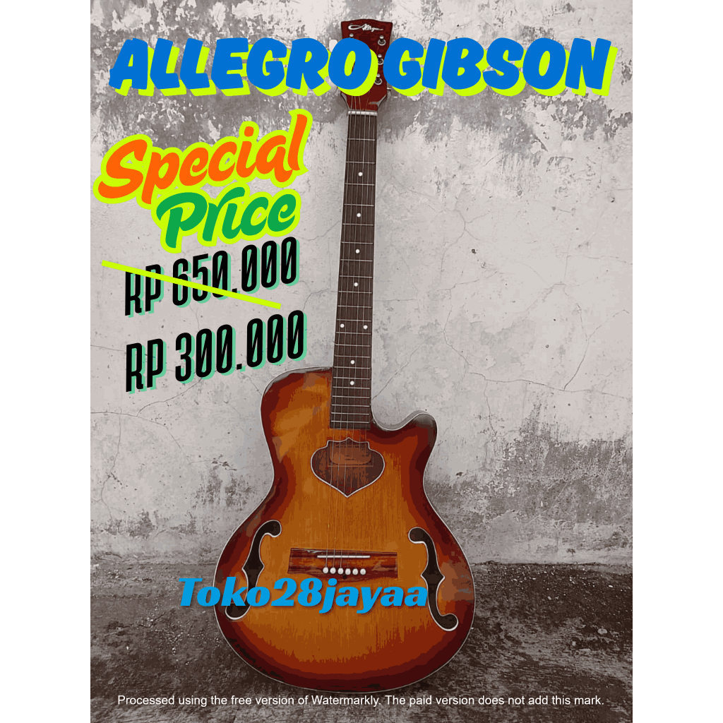 GITAR ALLEGRO GIBSON ORIGINAL ORANGE & HITAM MURAH