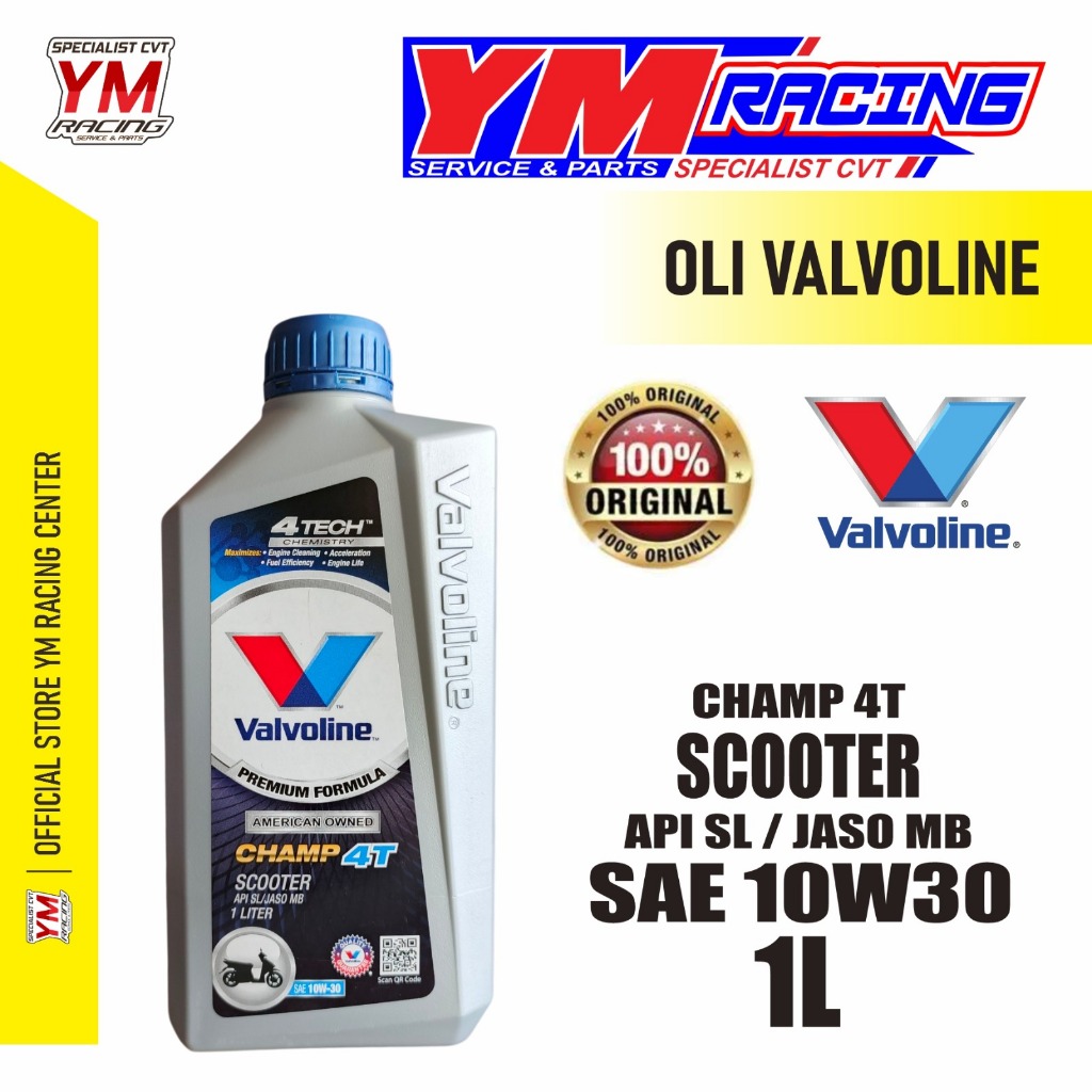 OLI VALVOLINE CHAMP 4T 10W 30 API SL JASO MB 1L / VALVOLINE OIL 0,8 L CHAMP 4T SCOOTER 10W30 API SL 