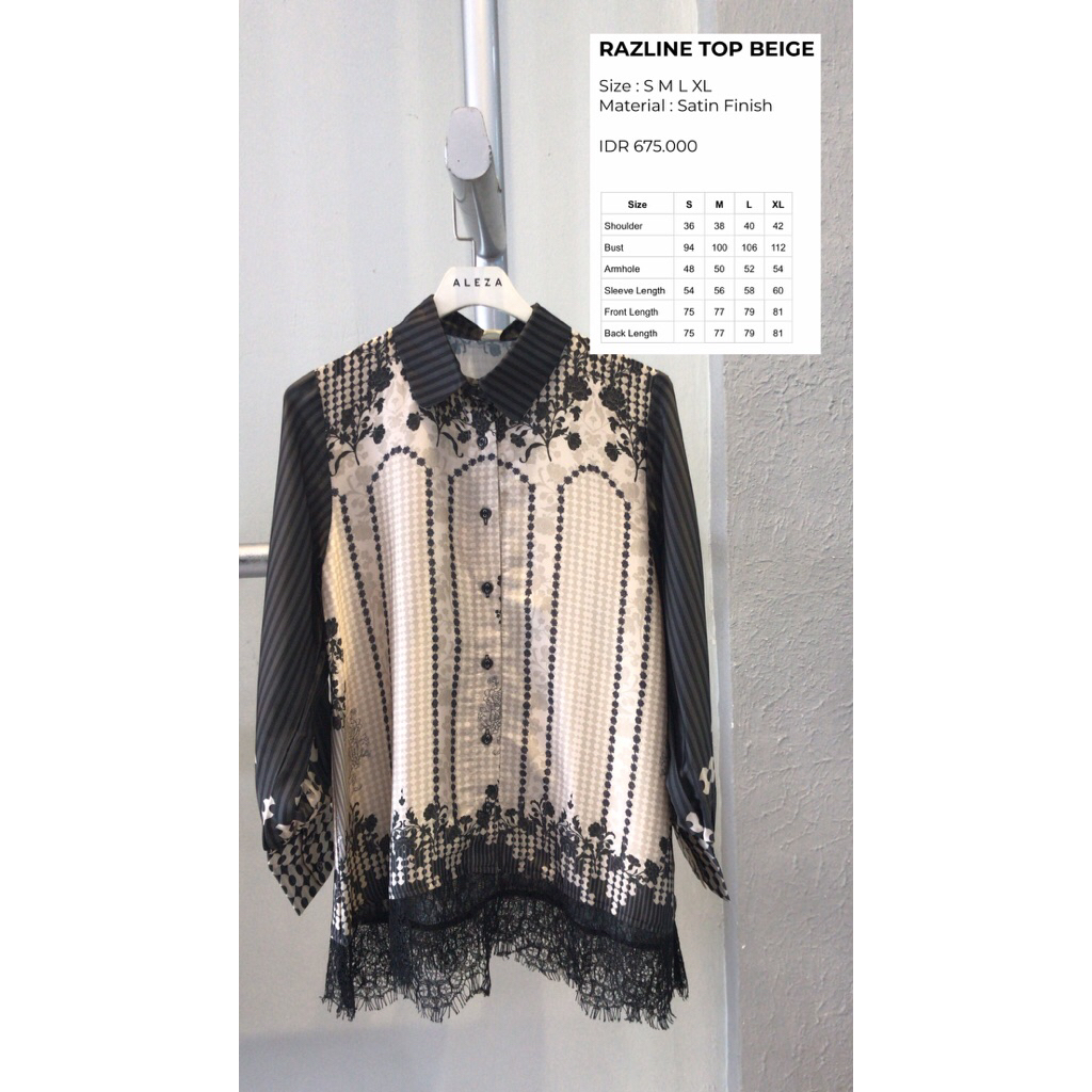 RAZLINE TOP BEIGE BY ALEZA LABEL