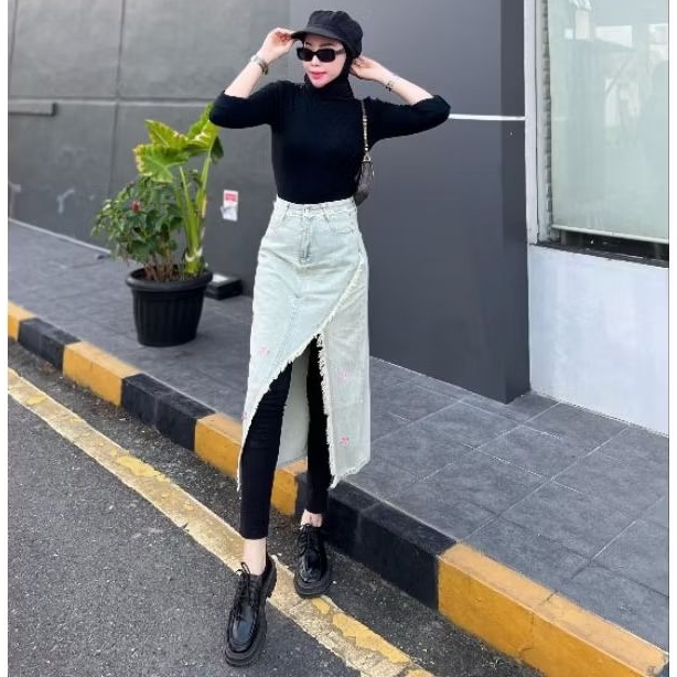 rok jeans import bangkok premium ootd wanita kekinian ootd fashion wanita
