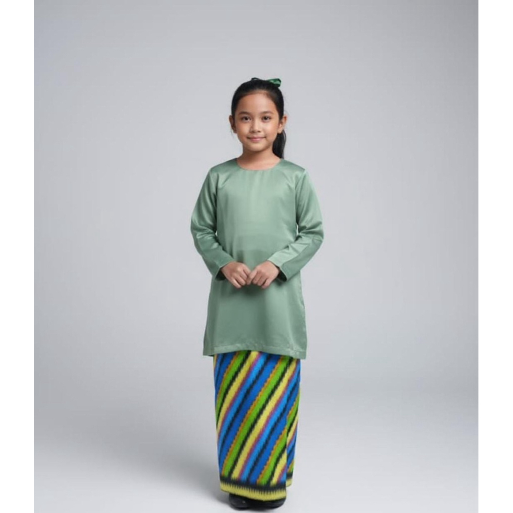 SETELAN BAJU KURUNG ANAK/ SETELAN BAJU KURUNG DAN ROK CORAK INSANG ANAK