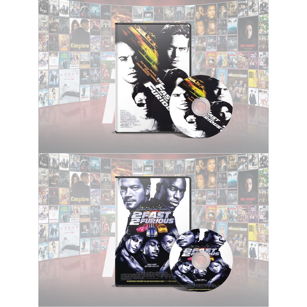 DVD The Fast And The Furious (2001) + DVD 2 Fast 2 Furious (2003)