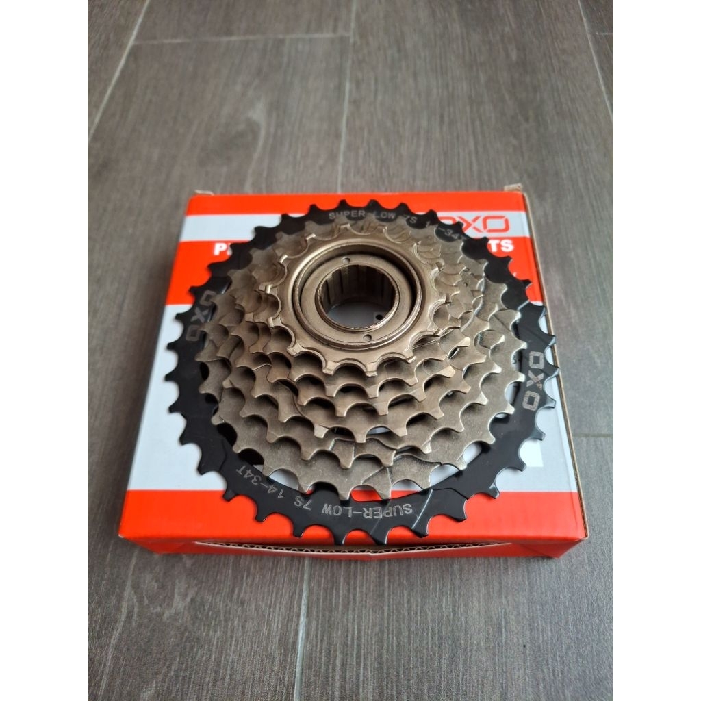 Sprocket 7 Speed Ulir / Drat 14-34T OXO BROWN