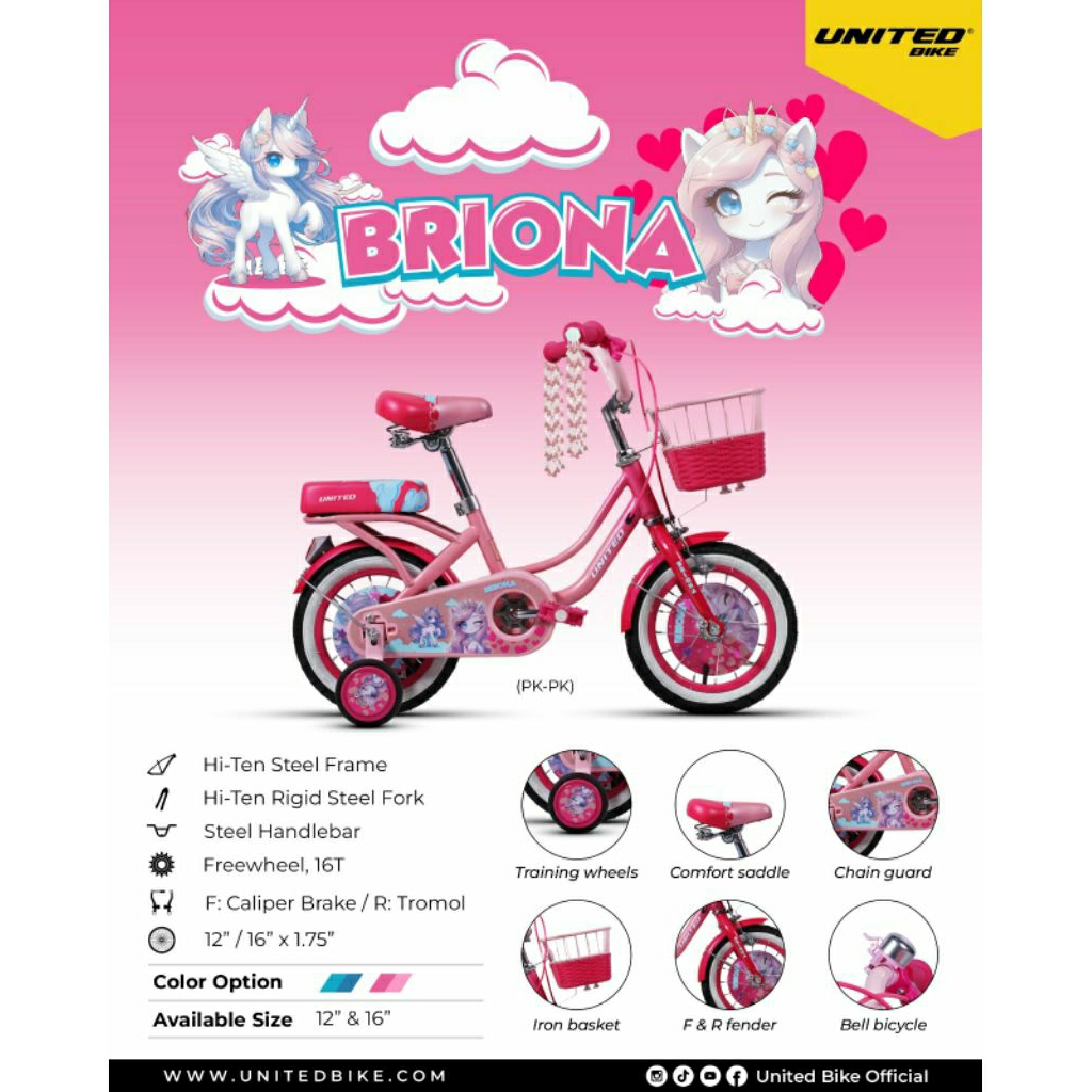 SEPEDA MINI ANAK UNITED BRIONA 12 INCH
