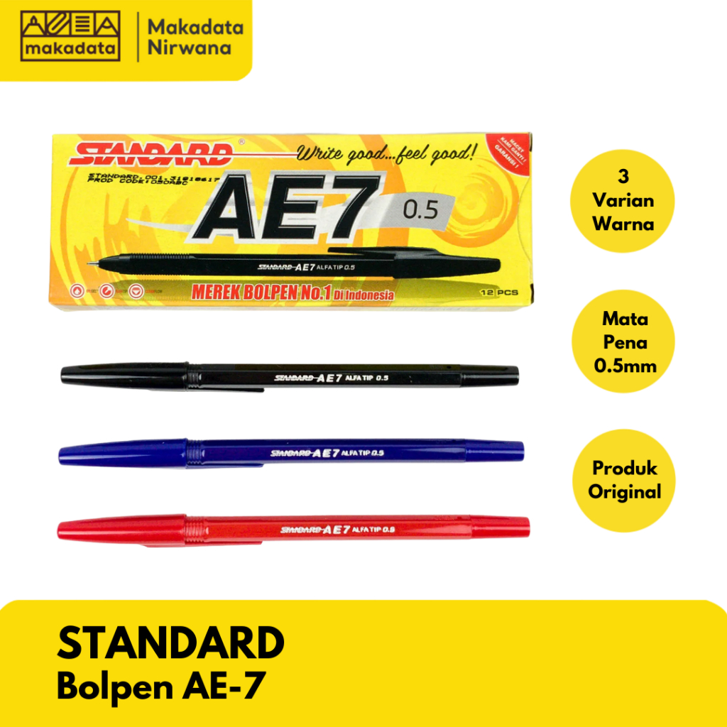 STANDARD BOLPEN/PULPEN/BOLLPOINT AE-7 (1 PACK)