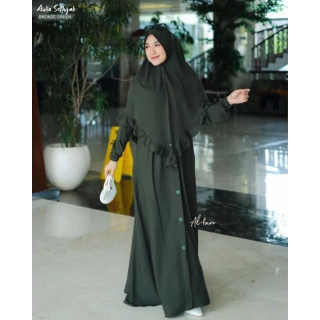 AULIA SET HIJAB ALFARO, GAMIS SET HIJAB , GAMIS POLOS