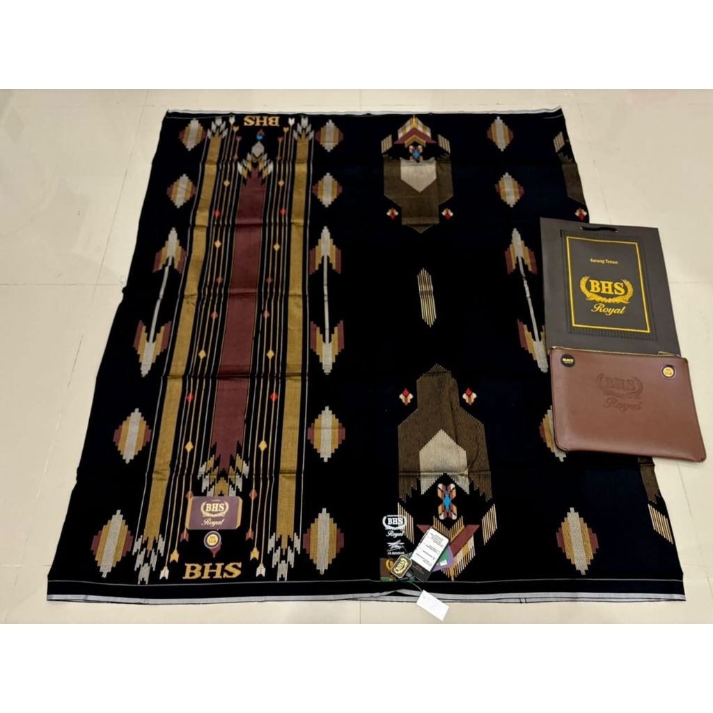 Sarung Bhs royal type sgb gold putih hitam nyaman pakian  muslim pria dewasa