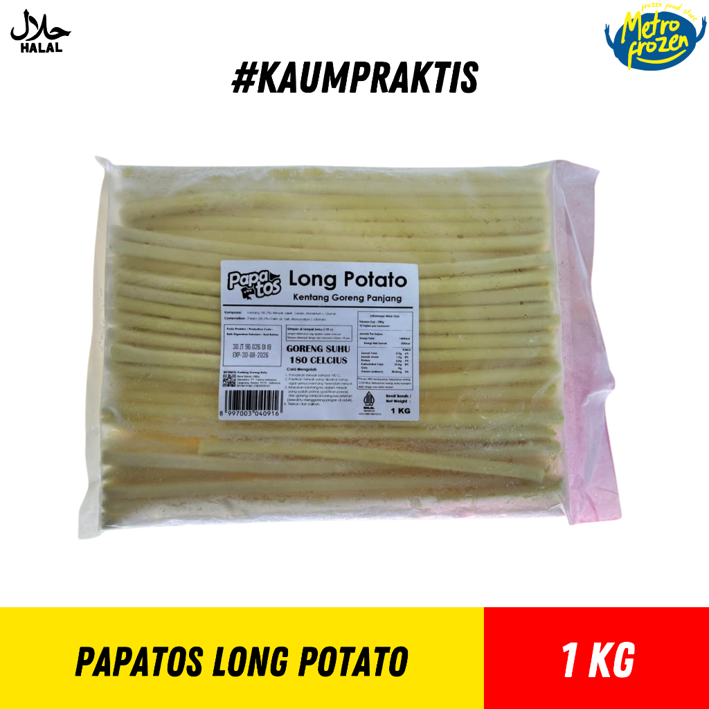 PAPATOS Long Potato ( Kentang Panjang ) 1kg // Kentang Goreng Panjang 1kg