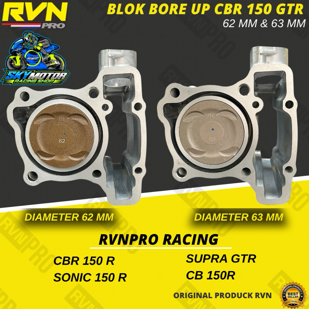 BLOK SEHER BORE UP RACING BOREUP K56 CBR 150R NEW SONIC 150 R CB 150R NEW SUPRA GTR 150 STANDAR(57.3