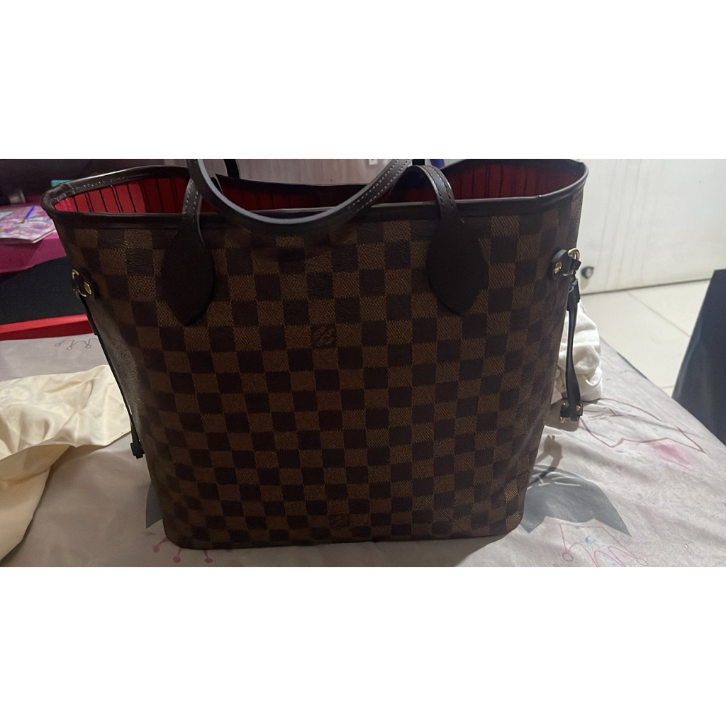 Tas Authentic LV Neverfull Damier MM Like New
