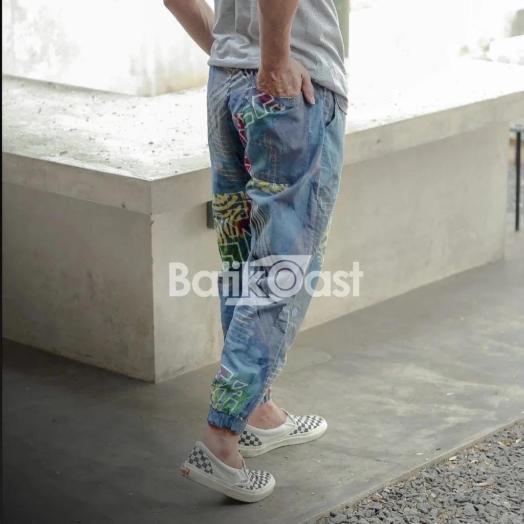 CELANA JOGER BATIK ABSTRAK PREMIUM MODEL UNISEK BJ 03