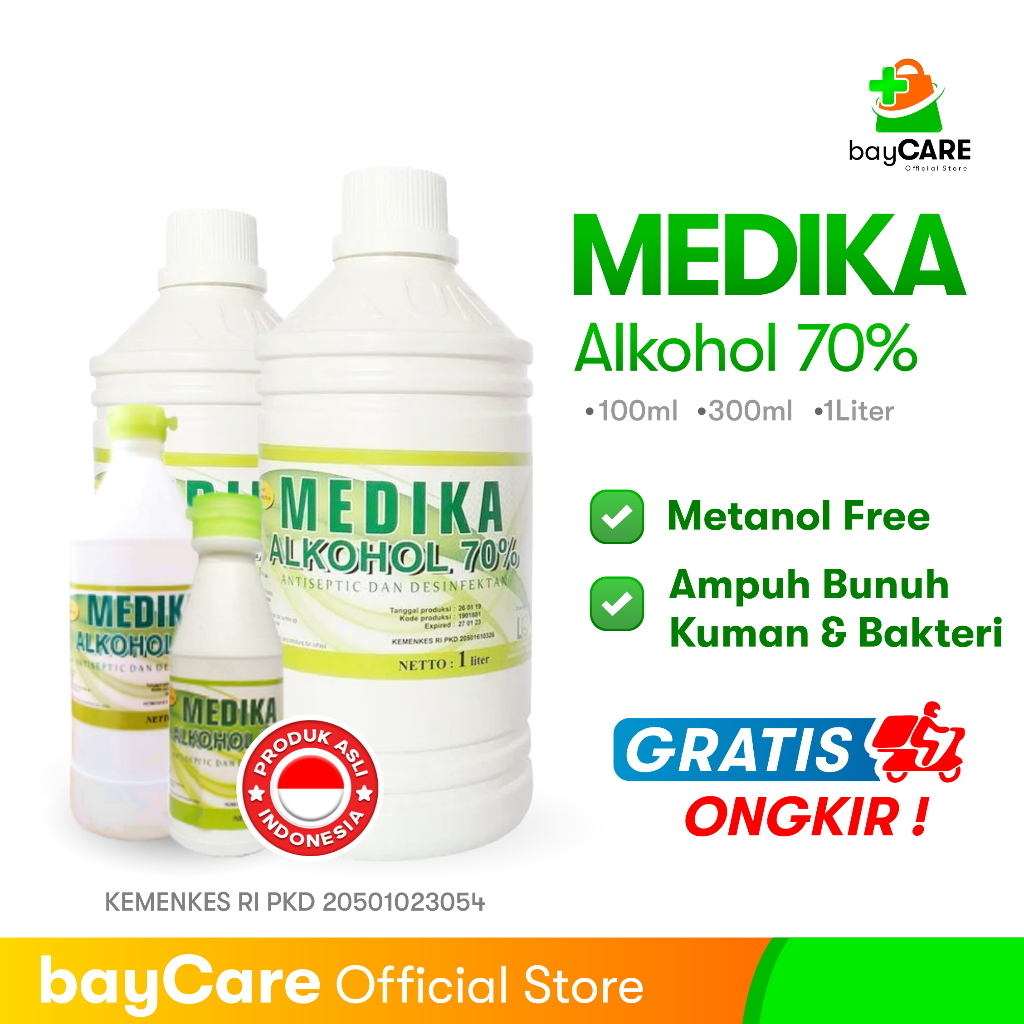 Original Medika Alkohol 70% 300 ml MEDIKA Alcohol 70% Alkohol Medis