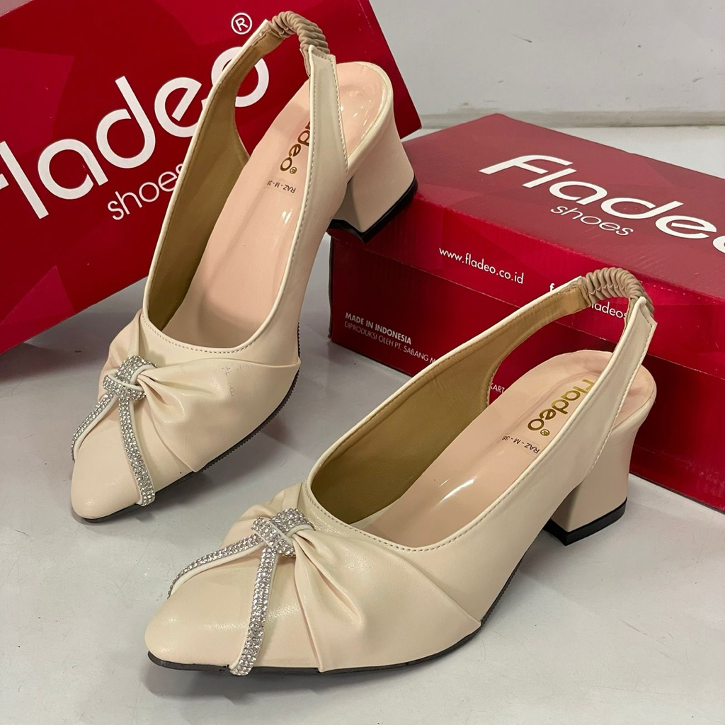 FLADEO sendal selop wanita bustong tali belakang model terbaru F06 Shoes Sandal