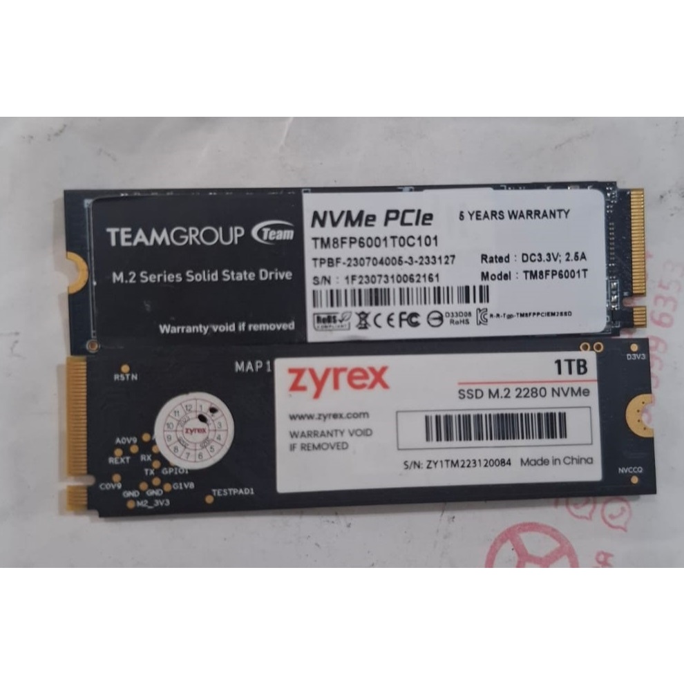 SSD NVME 2280 1TB Original 100% - Bekas