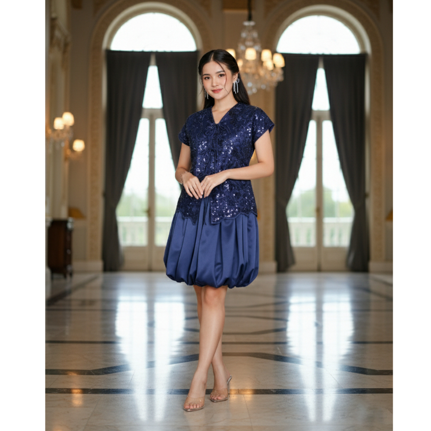 Miss Nomi Agatha Dress Pesta One Set Kekinian Gaun Brokat Wanita