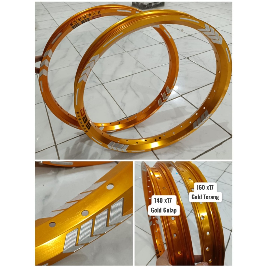 (COD) (HARGA BIJIAN) Velg DBS 140 x 17, 160 x 17 / Rim Alumunium Ring 17 Blue, Silver dan Gold Bebek