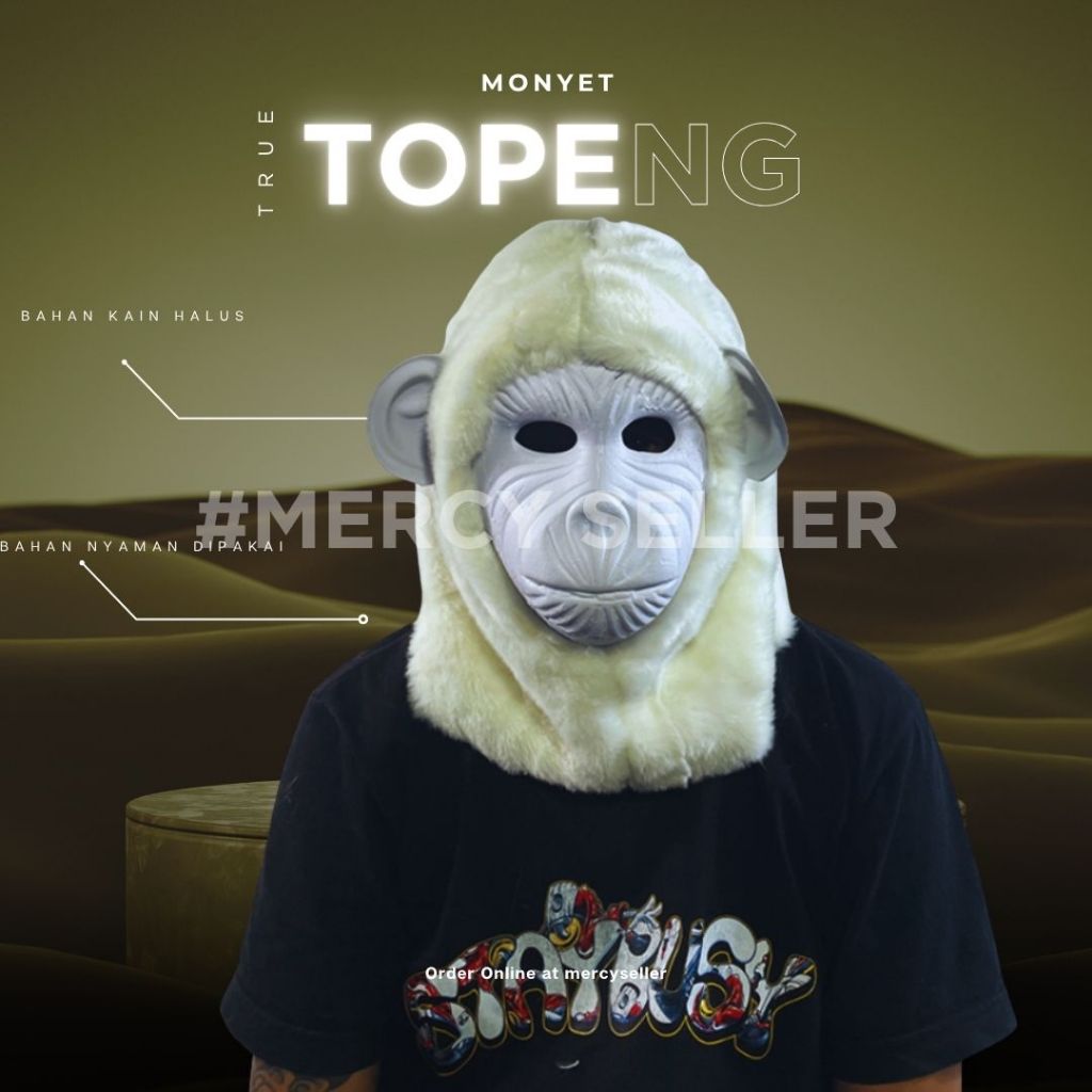 Topeng Monyet Putih Mainan Anak Sangat Edukatif MCS-139