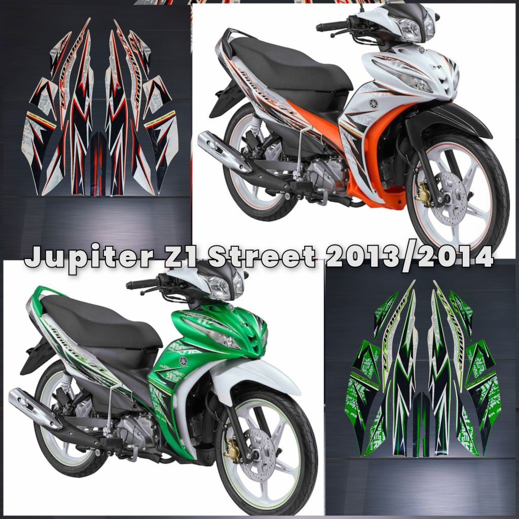 STRIPING STICKER LIST STANDART MOTOR YAMAHA JUPITER Z1 STREET 2013 2014 PUTIH HIJAU