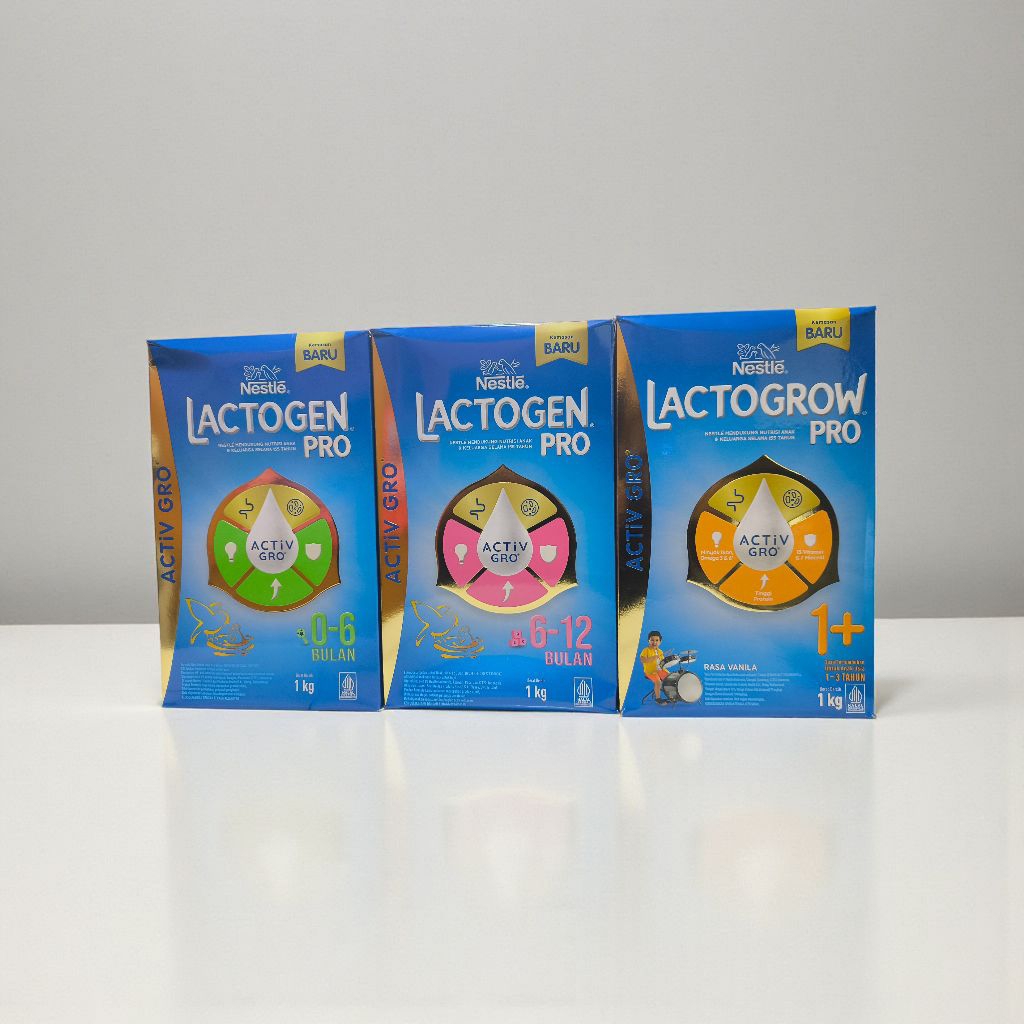 LACTOGEN 1kg PRO 0-6 BULAN, LACTOGEN PRO 1kg 6-12 BULAN, LACTOGROW 1+MADU 1kg, LACTOGROW 1+VANILA 1k