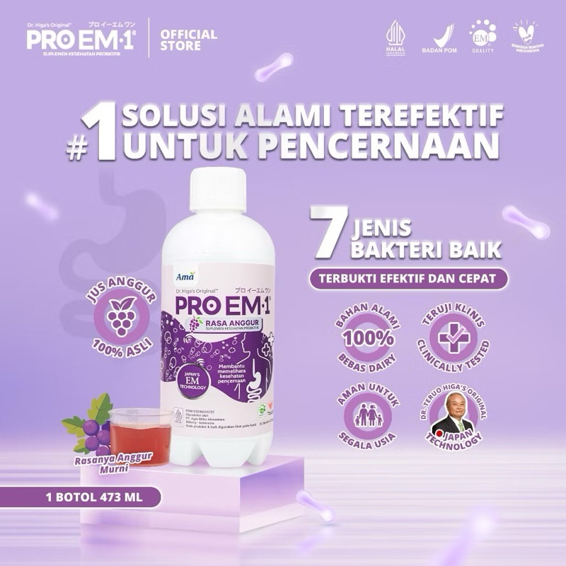 Pro Em1 Suplemen Probiotik Keluarga & Si Kecil - 473ml