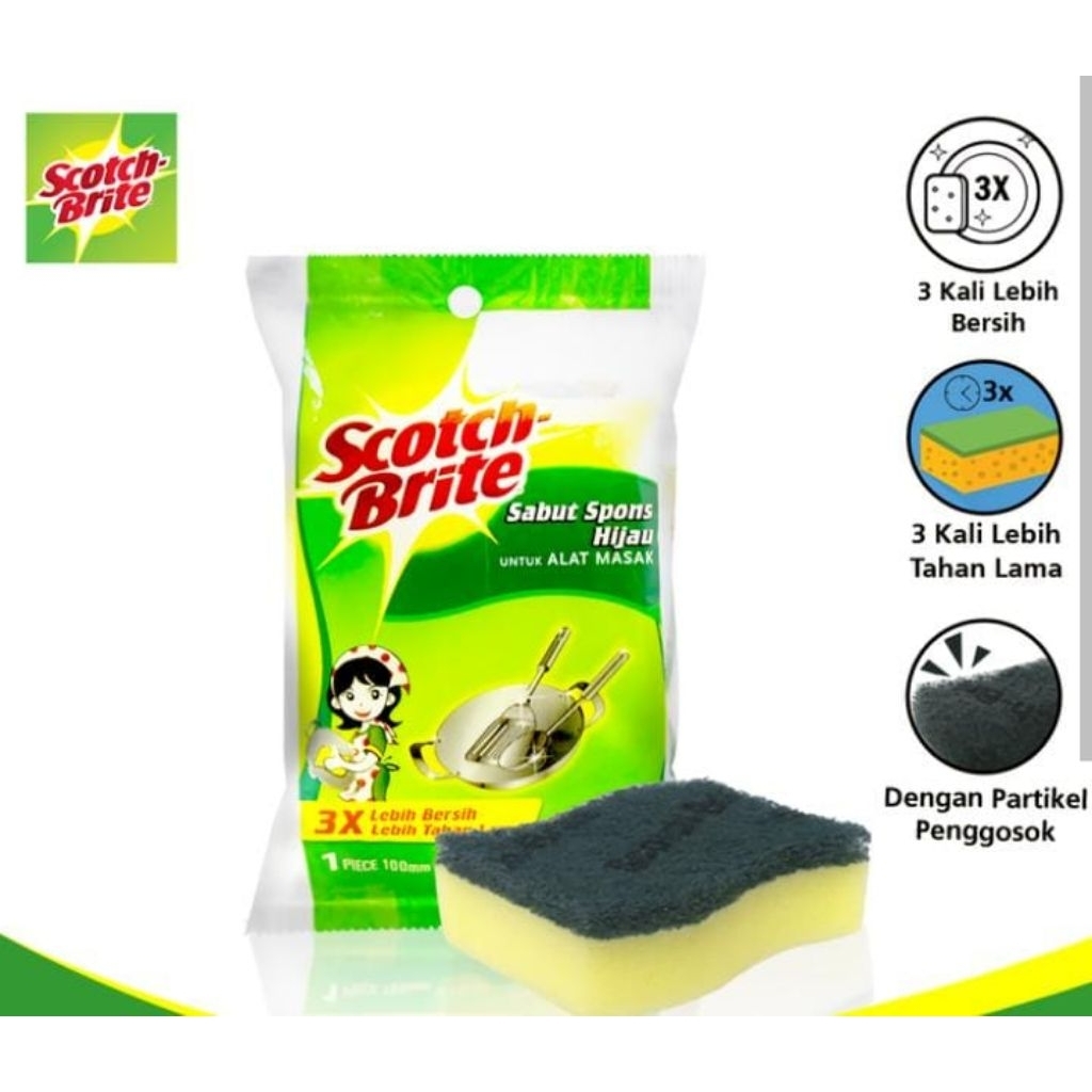 Spons Cuci Piring Scotch-Brite | Busa Cuci Piring