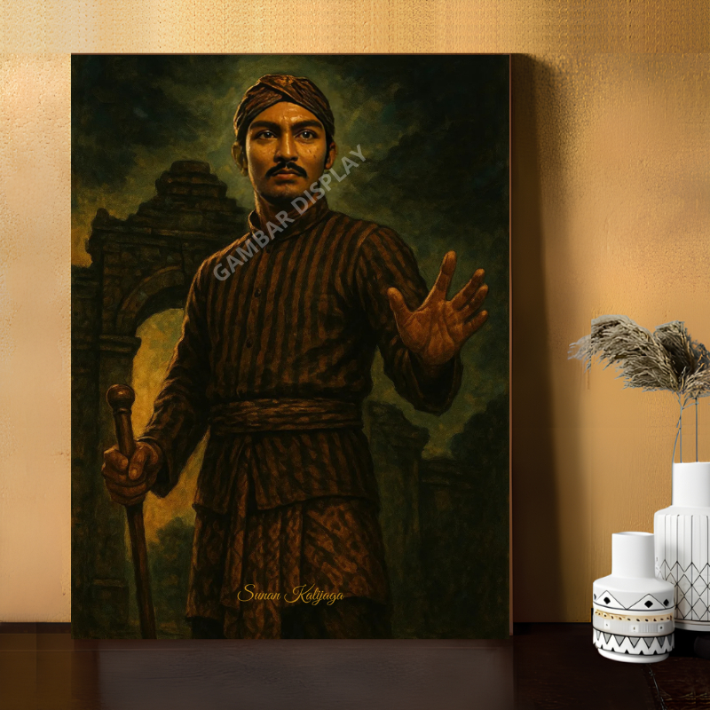 Poster Lukisan Sunan Kalijaga Hiasan DInding MDF Tema Legenda Nusantara