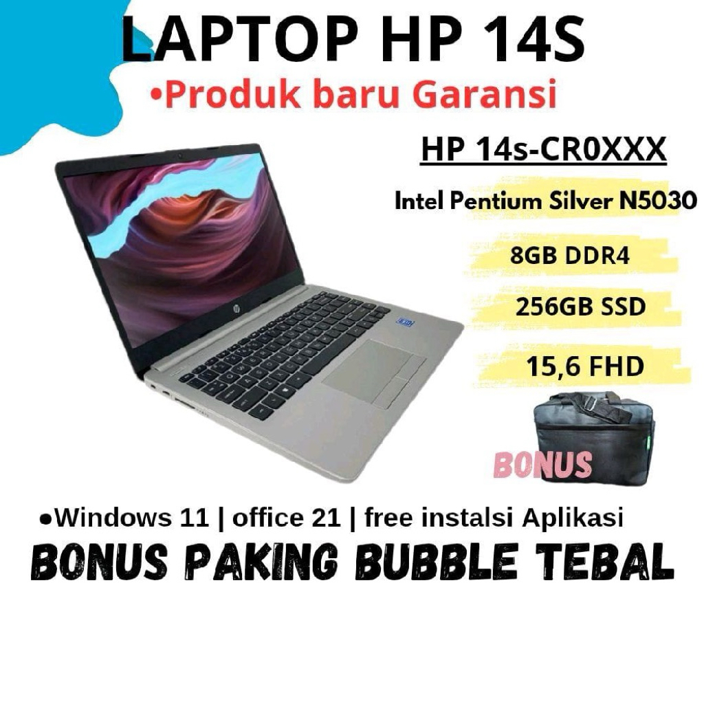 Laptop Hp 14s Intel N5030 Ram 8Gb 256Gb 14” HD Windows 11