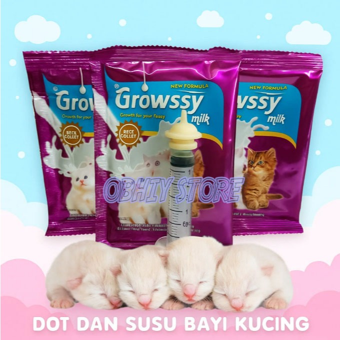 Spuit Dot Bayi Kucing Susu Bayi Kucing Growssy Dot Bayi Kucing Baru Lahir Nipple Miracle 5ML