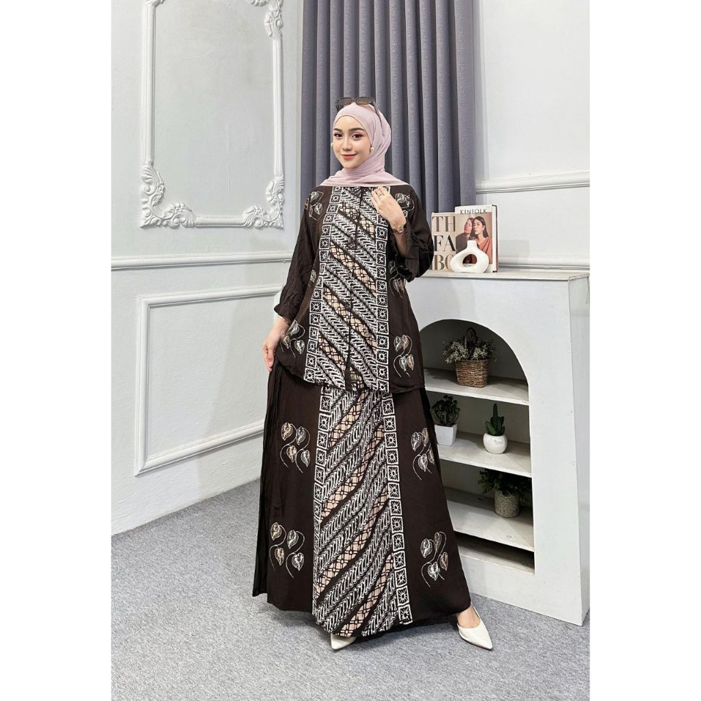 SET ROK BATIK / SETELAN ROK BATIK / ROK BATIK / SET ROK KEMEJA WANITA BATIK CAP