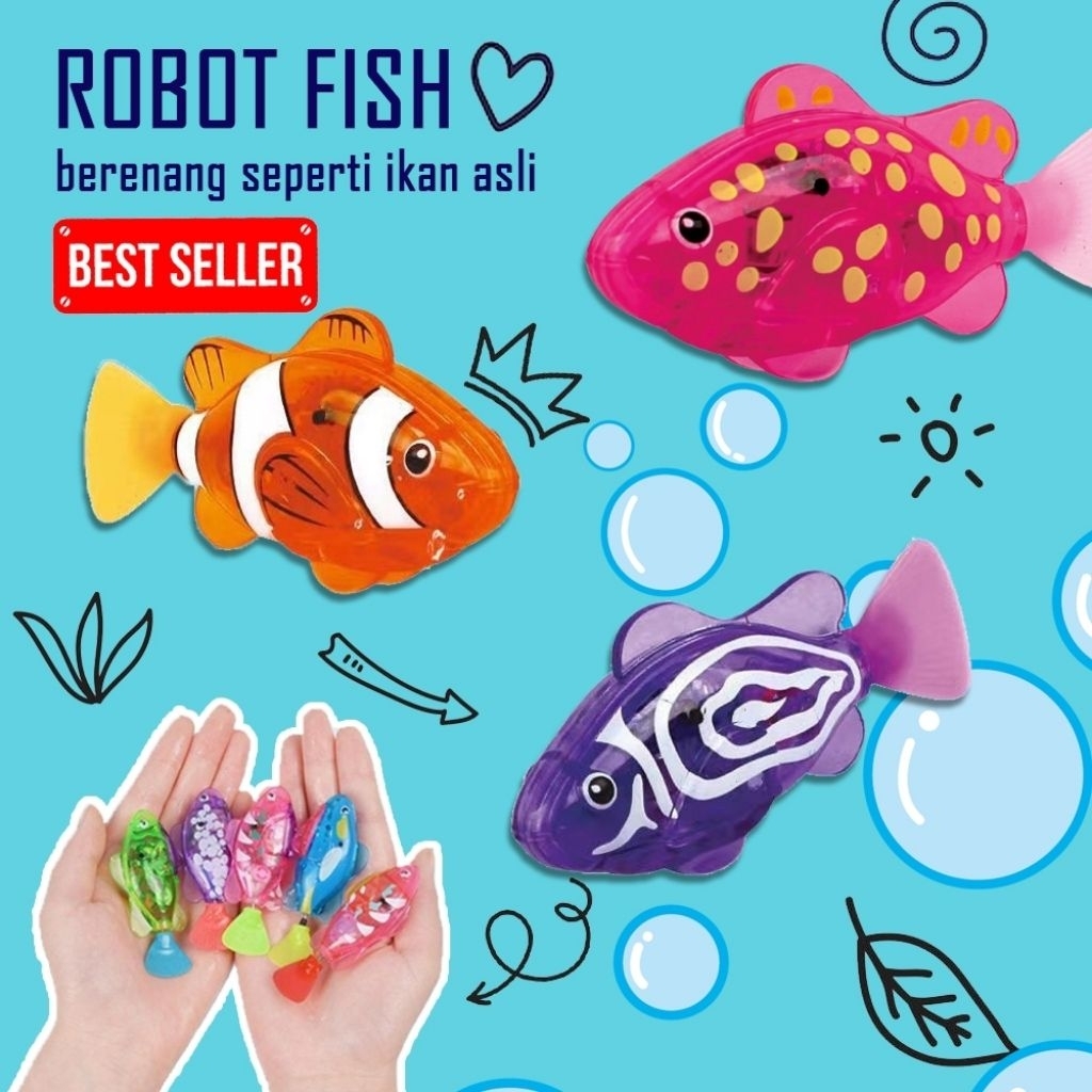 mainan anak robot ikan bisa berenang