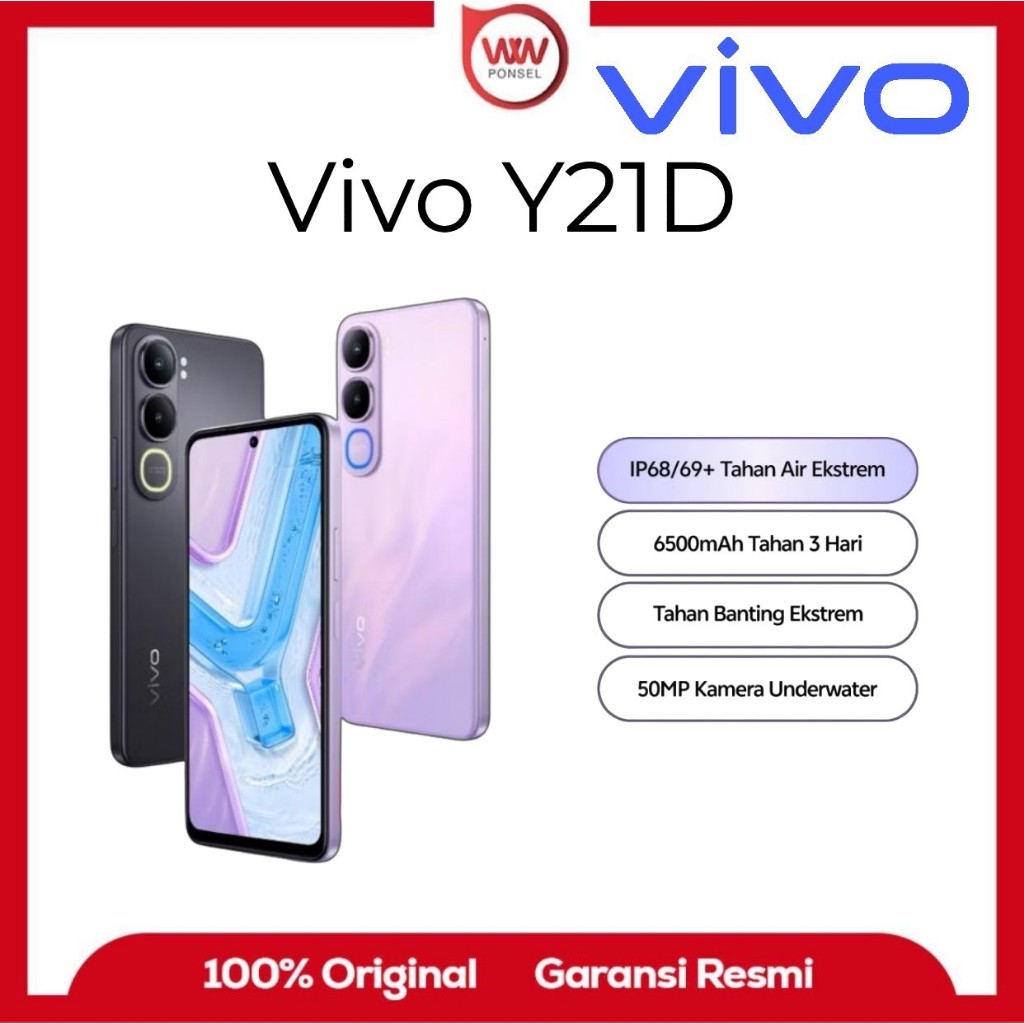Hp Vivo Y21D Ram 4GB Internal 128GB Garansi Resmi
