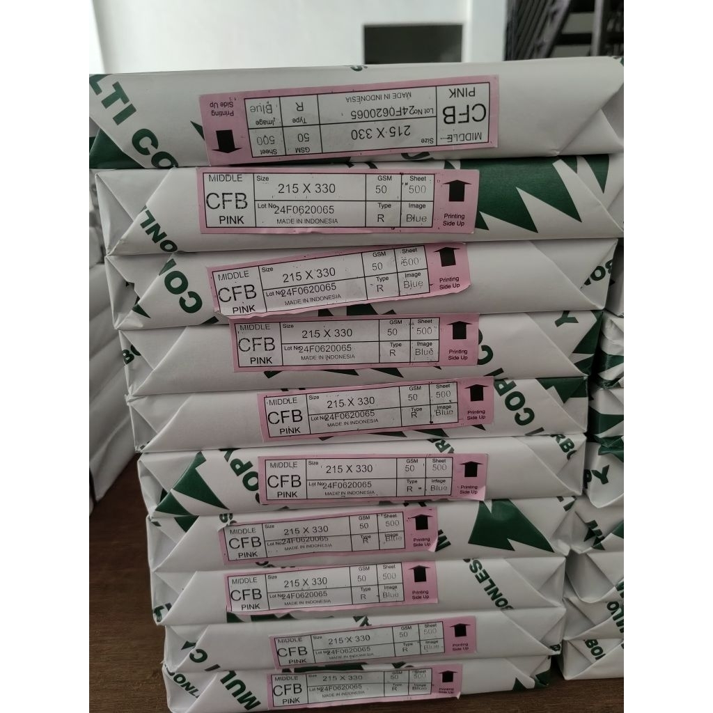 KERTAS NCR MULTICOPY  MC MIDDEL/BOTTOM PINK BIRU HIJAU KUNING PEMBUATAN SURAT NOTA FAKTUR SURAT JALA
