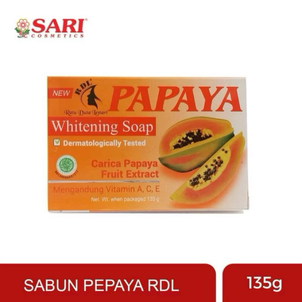 Sari Cosmetics - Sabun Papaya RDL Original extract Carica pepaya whitening BPOM 135gr RATU DUTA LEST