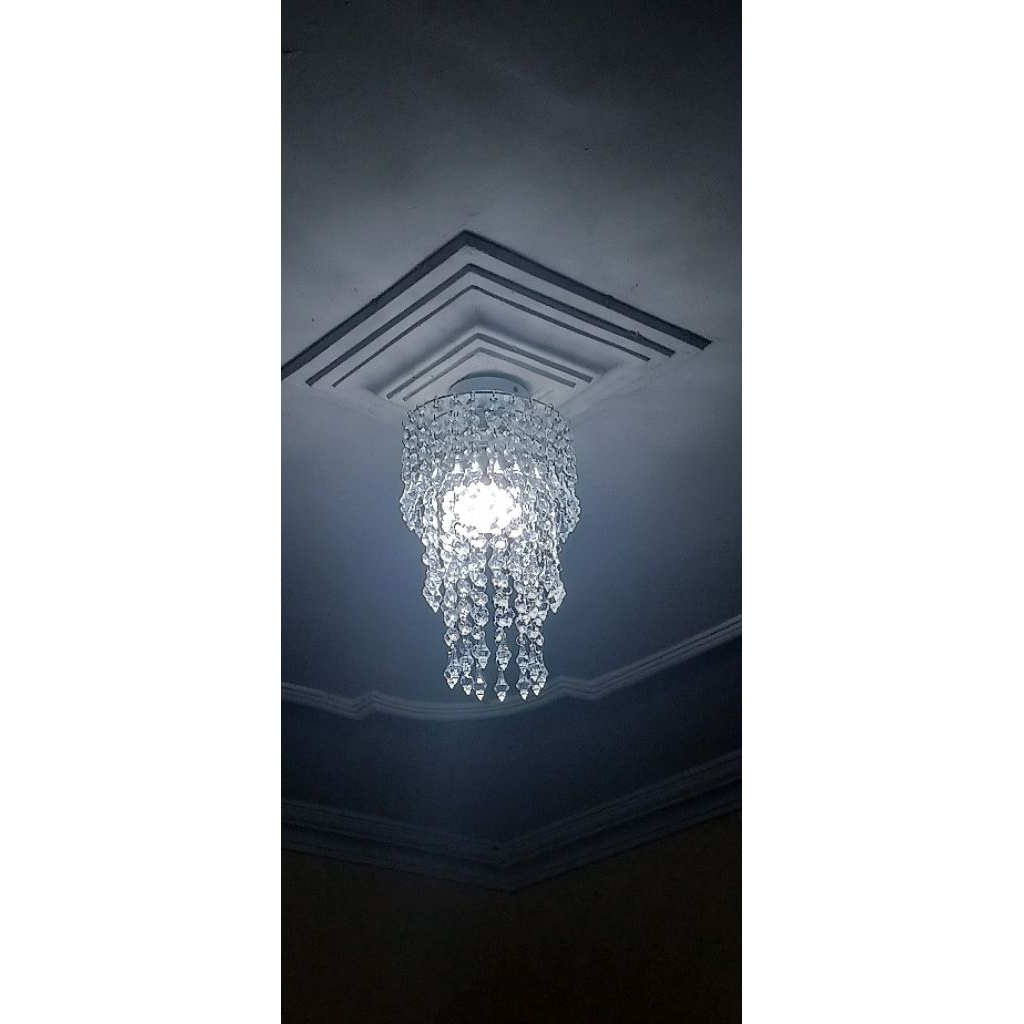 lampu plafon kristal akrilik /lampu gantung kristal akrilik / lampu kristal minimalis