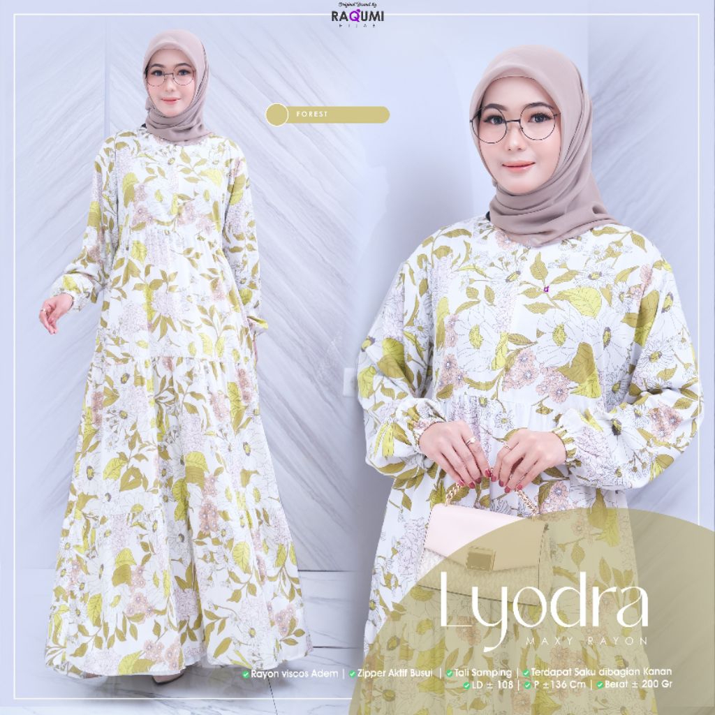 Lyodra Raqumi Dress Gamis Motif