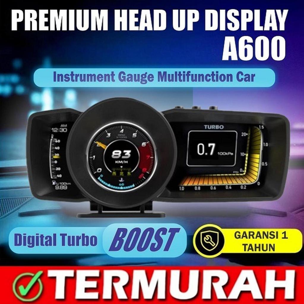 Pengukur Otomatis A600 HUD GPS + Sistem OBD, Speedometer Komputer