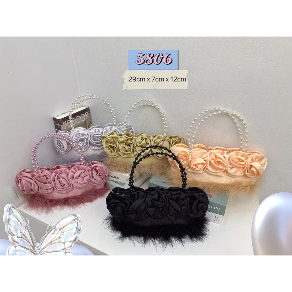 Tas pesta bunga 5806 ,tas wanita import ,clutch pesta