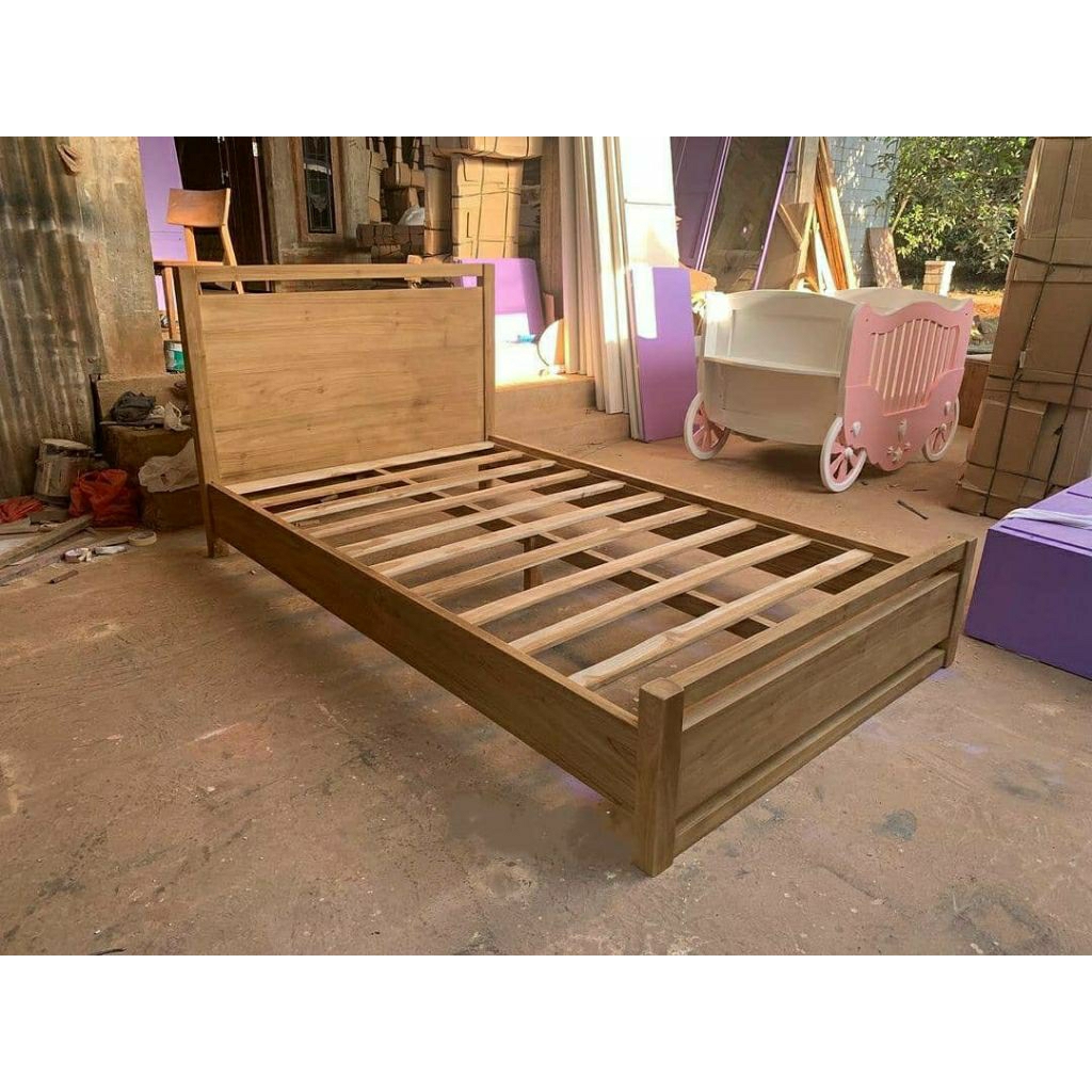 Dipan tempat tidur jati minimalis ranjang divan pendek