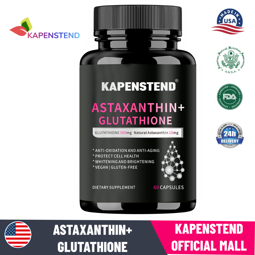 KAPENSTEND Astaxanthin Glutathione, 15mg, astaxanthin alami, melindungi sel