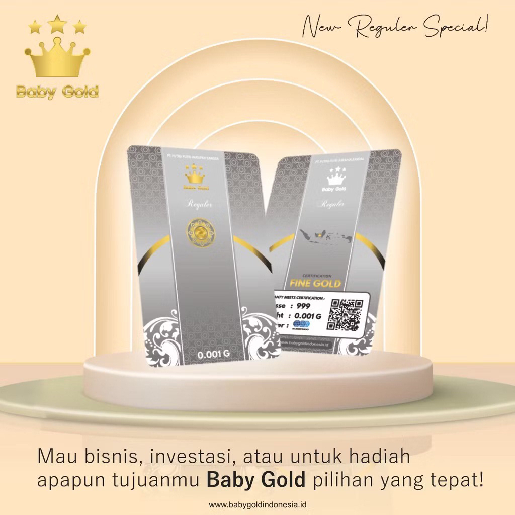 emas mini baby gold pvc 0,001gr asli sertifikat logam mulia mini investasi