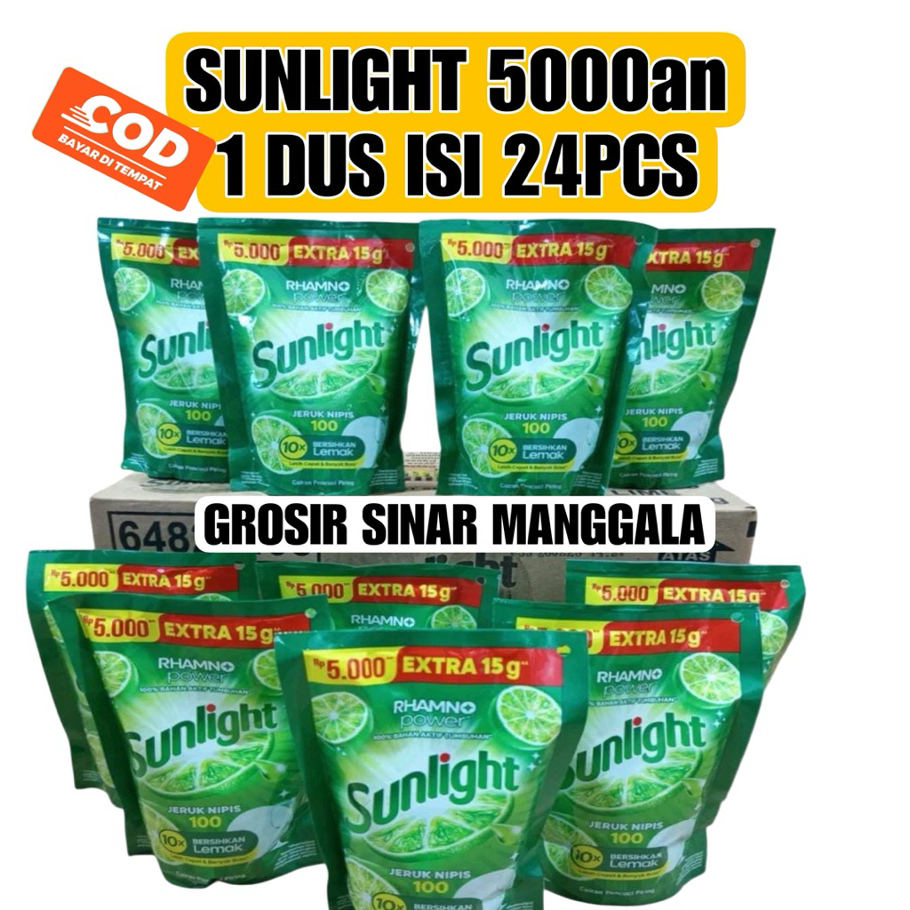 SUNLIGHT 5000an 1 DUS ISI 24PCS SABUN CUCI PIRING