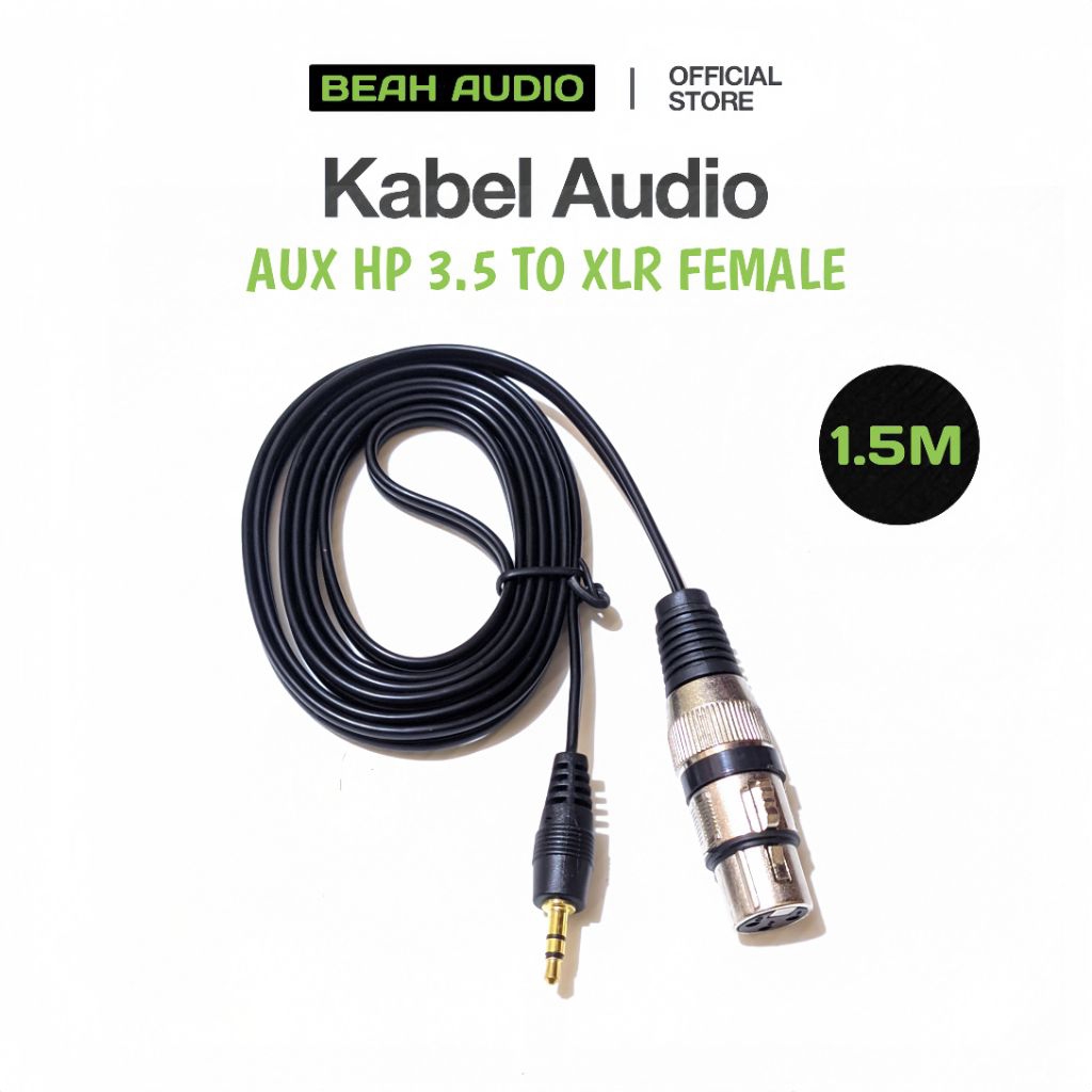 KABEL JACK AUX HP MINI 3.5 TO XLR FEMALE, JACK HP MINI TO AUDIO