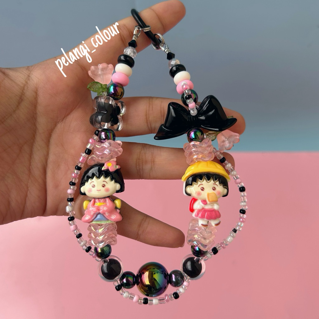 Aksesoris Serba Chibi Maruko Chan / Jepit Pita Chibi Maruko / Scrunchie Chibi Maruko / Strap Handpho